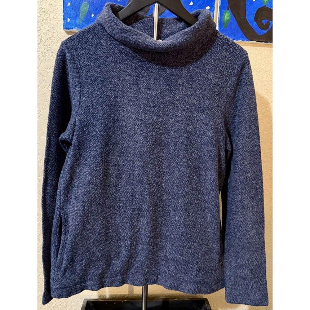 J. Crew Womens Size Med Cowl Neck Sweatshirt Soft Knit Sweater Heathered Blue